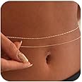 Kyerlyn Body Chain for Women 14K Gold Plated Waist Beads Chain Gold Belly Belt Cuban Layered Body Chains Waterproof Adjustable Sexy Bikini Beach Body Jewelry Daily Belts Gifts for Women 26.5-33Inch