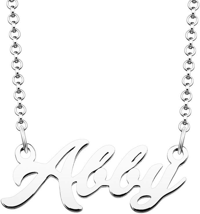 Personalized Name Necklace Custom Made Sterling Silver Pendant Women Choker Jewelry Same Day Shipping Valentine's Gift for Her