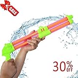 Trisens Double-barrelled Water Gun Squirt Guns Super Soaker Tube Blaster Pump Squirter for Beach Swimming Pool Party (RED)
