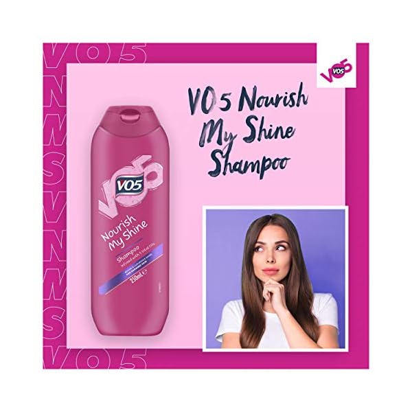 VO5 Nourish My Shine Shampoo Infused with Vital Oils for Damaged Hair, 250ml, Pack of 6