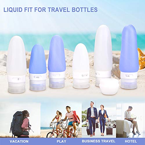 Travel Bottles, Wedama Leakproof Silicone Travel Containers with 6 Pcs TSA Approved Squeezable 3/2/1.25oz Travel Bottles & Accessories for Cosmetic Shampoo Conditioner Lotion Soap Liquids Toiletries - Thumbnail 6