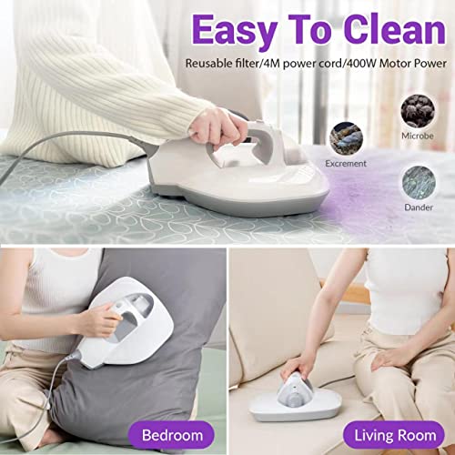 Bed Vacuum Cleaner with 12KPa Powerful Suction Upgraded Handheld Vacuum