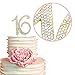 Sweet 16 GOLD Birthday Cake Topper | Premium Crystal Rhinestone Diamond Bling Gems | Monogram Number Sixteen | 16th Birthday Party Decoration Ideas | Perfect Keepsake for Sweet 16 (16 Gold)