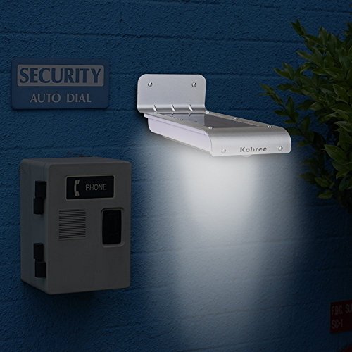 Kohree 16 Super Bright LED Wireless Solar Powered Motion Sensor Light Outdoor Garden Patio Path Deck Yard Stair Outside Wall Mount Gutter Fence Security Lamp