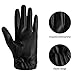 LETHMIK Womens Touchscreen Texting Winter PU Faux Leather Gloves Driving Long Fleece Lined Black-L