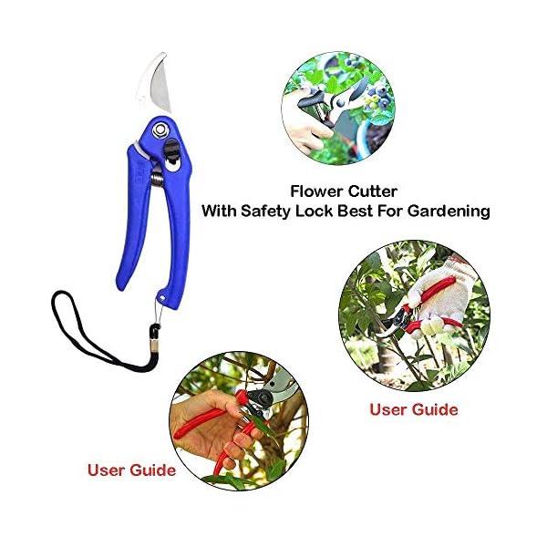 JINPRI� Gardening Tools - Reusable Rubber Gloves, Flower Cutter/Scissor & Garden Tool Wooden Handle (3pcs-Hand… - Image 7