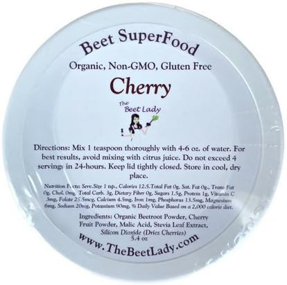 The Beet Lady - Organic Beet Superfood Powder - Cherry - 5.4 oz