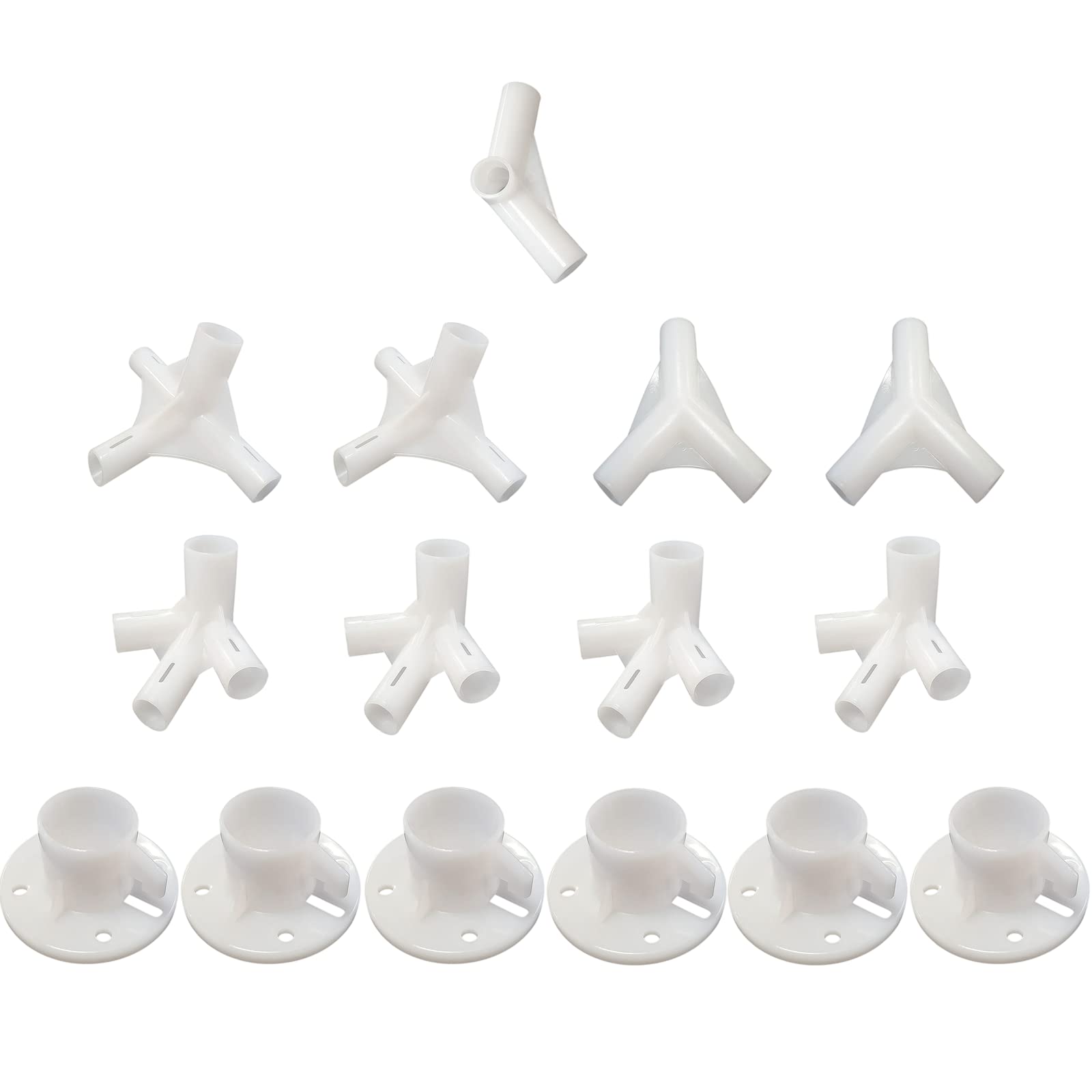 Photo 1 of Lobergel 15pcs White Canopy Replacement Spare Parts, Fitting for 10'x20' Outdoor Canopy Tent Camping Gazebo Awning Feet Corner Center Connector