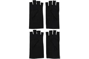 EXCEART 2 Pairs Unisex Fingerless UV Protection Gloves - Spandex Ice Silk Sunblock for Summer Outdoor Activities