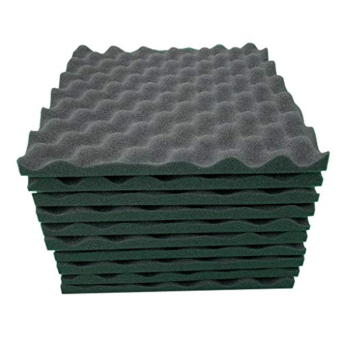Weite 10 Pieces Soft Sponge Self-Adhesive Egg Groove Sound-Absorbing Acoustic Foam Panels Kit, Soundproof Foam Wedge Wall Stickers for Recording Studio Drum Piano KTV Sing Room, 30cm (Black)