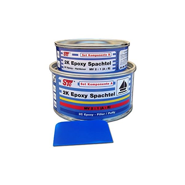 STC 2K Epoxy Spachtelmasse Set 600 g / 400 ml Bootsspachtel Set Epoxyspachtel