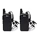 Mini Walkie Talkies with Earpiece Rechargeable 3 Watt for Camping Hiking Playing Outdoor Game by Luiton (Black 2 Packs)