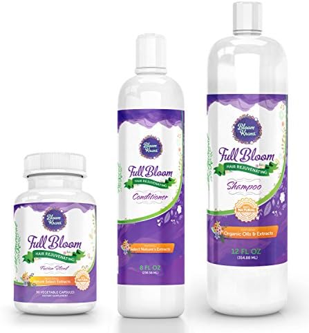 Hair Loss Shampoo, Conditioner & Supplement - Anti Hair Loss Formula with Organic & Natural Ingredients - Sulfate Free