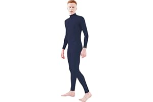 Ensnovo Adult Spandex Turtleneck Long Sleeve One Piece Unitard Bodysuit Dancewear