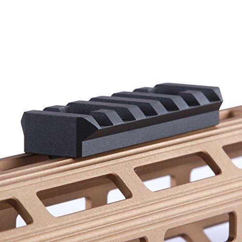 TuFok Mlok Rail Section Adapter - M-lok Picatinny Rail Section Attachment(Aluminum,6-Slot,Black)