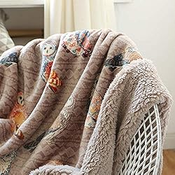 UKELER Flannel Sherpa Throws 60'' x 50'' - Cute