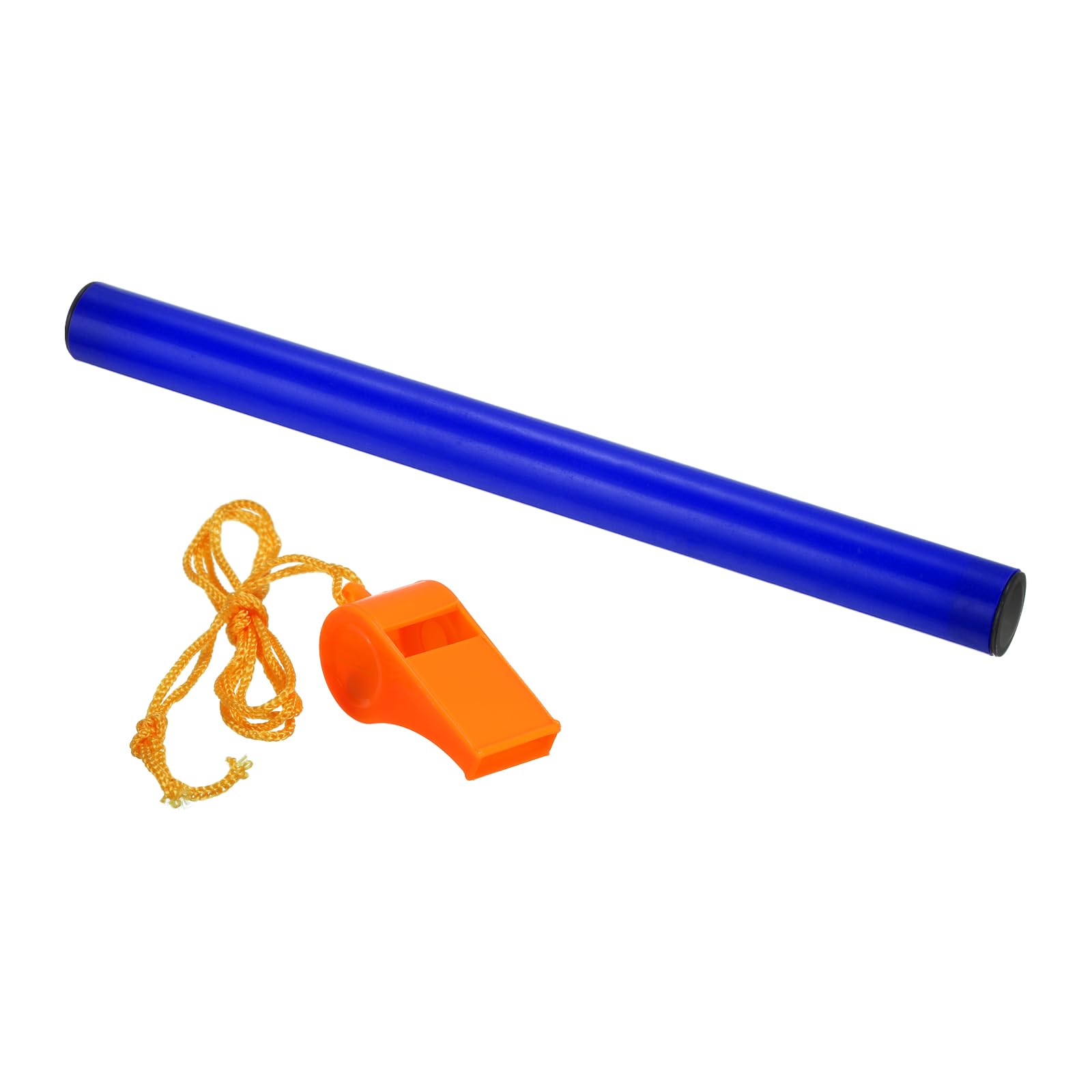 PATIKIL Junior Relay Track Baton, ABS Plastic Tube Race Field Running Stick with Whistle for Outdoor Athletics Sport Game Practice Tool, Blue