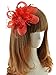 Coolr Fascinator Hair Clip Cocktail Headwear Flower Bridal Headpieces (Red)