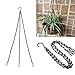 YINUOWEI 23.6 Inch Hanging Flower Basket Galvanized Replacement Chain Flowerpot Iron Sling Chain 3 Point Garden Plant Hanger for Indoor/Outdoor, Set of 4 (Black(23.6In))