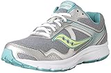 Saucony Women's Grid Cohesion 10 Road Running Shoe,Grey/Teal/Citron,US 7.5 W