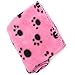 HIGHROCK Pet Dog Cat Puppy Kitten Soft Blanket Doggy Warm Bed Mat Paw Print Cushion (Pink)