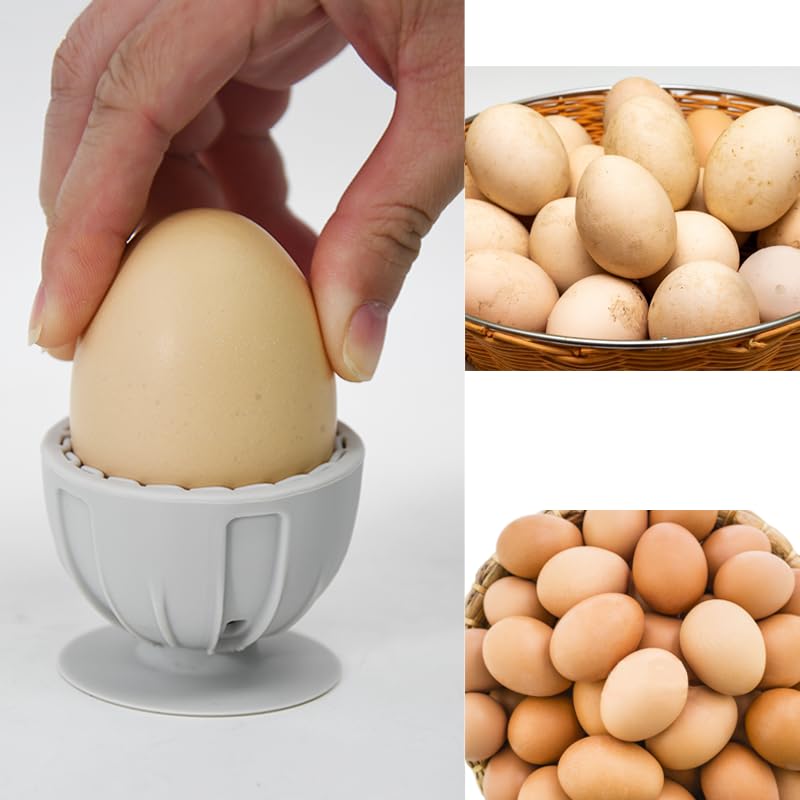 2 PCS Tewodila Silicone Egg Cleaner, Egg Washer for Fresh Eggs,Farm Fresh Egg Cleaning Brush, Practical Vegetable and Fruit Scrubber (Grey)