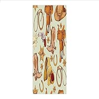 Yaoni 3D Decorative Film Privacy Window Film No Glue,Western Decor,Wild West Cowboy Seamless Pattern with Lasso Horse Saddle Sherrif Star Pistol Horseshoe Decorative,for Home&Office