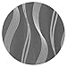Deconovo Blackout Curtains - Silver Wave Print, Thermal Insulated, Noise Reducing, Privacy Drapes for Bedroom & Living Room (52W x 72L Inch, Dark Grey, 2 Panels)