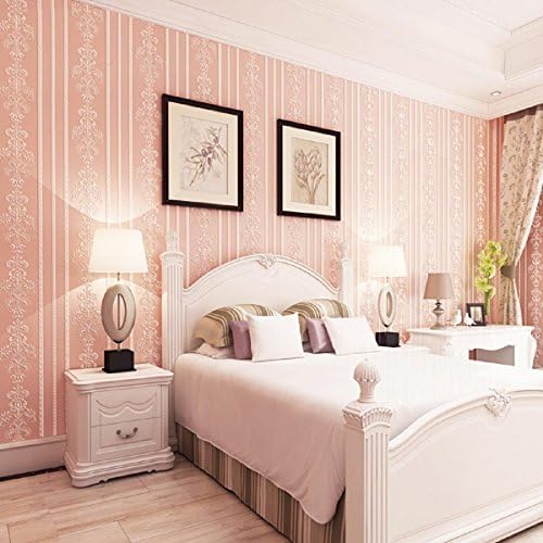 GAOJIAN 3D Stereo Embossed Vertical Strip Non-Woven Wallpaper Modern Bedroom Living Room Tv Background Wall Green Sticker Width 0.53M Long 10M, c