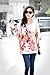 Lowpricenice Women Batwing Sleeve Chiffon Shirt Bohemian Flower Oversized Tops (L)