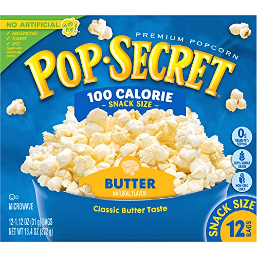 Pop Secret Microwave Popcorn, 100 Calorie Butter Flavor, 1.12 Oz Snack