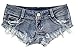 Allonly Women's Sexy Cut Off Destroyed Ripped Micro Stretch Low Rise Mini Denim Shorts Cheeky Jean Short Hot Pants As Picture US 4 Tag M 