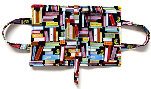 Bookworm Books Quilted Romance,SNUG Small Book Cover with Attached Bookmark,Carry Handles,for book up to 6.5" x 4.25" x 1.5"