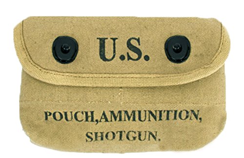 Ultimate Arms Gear Tactical Militaria U.S. Army Military GI USGI WW2 WWII 1943 Reproduction Khaki Tan Canvas 12 Loop Shotun Shotshell Shot Shell 12 Gauge Belt Pouch Carrier Holder