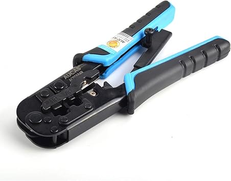 Amazon Aucas Lan 圧着 かしめ工具 4p 6p 8p兼用 ラチェット付き カット ストリップ クリンプに対応 圧着ペンチ