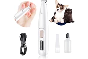 COMASUA Dog Paw Trimmer,Furry Basics Pet Hair Trimmer,Saffory Dog Paw Trimmer with LED Light,Low Noise USB Rechargeable,Waterproof Pet Hair Shaver for Dogs and Cats