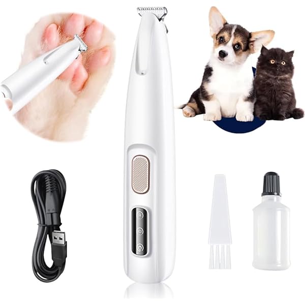 Silent Nail Grinder For Dogs & Cats – Cordless, USB Rechargeable, 2 Speeds, 3 Grinding Ports, Low Noise (<50dB), With Extra Heads