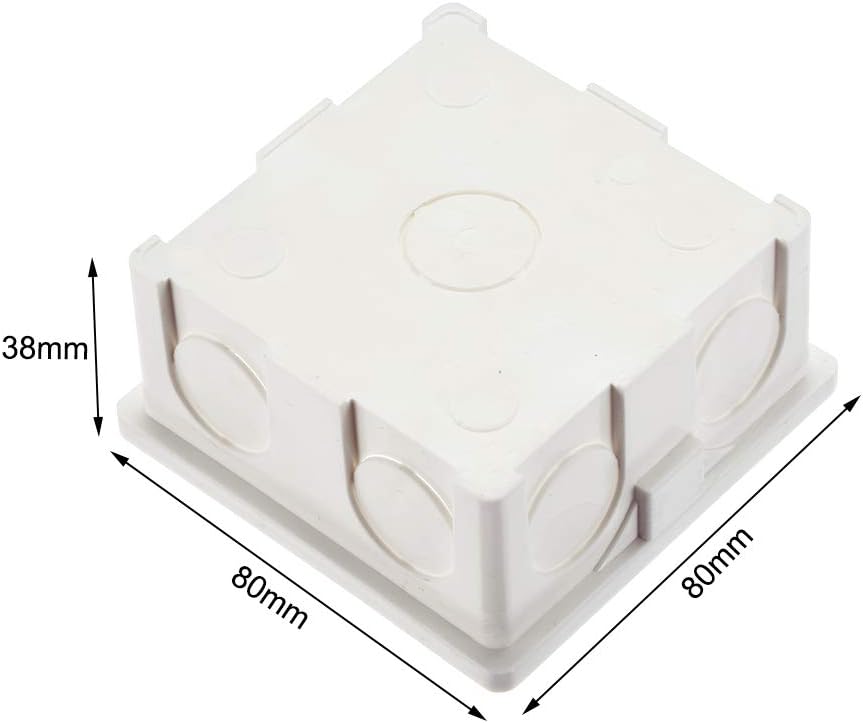 sourcing map Wall Switch Box Electrical Outlet Flush Mount 86 Type Single Gang White 3pcs, 86 Type 38mm Depth, 3pcs - Image 3
