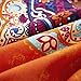 Wake In Cloud - Mandala Duvet Cover Set, Orange Bohemian Boho Chic Medallion Printed Soft Microfiber Bedding, with Zipper Closure (3pcs, Queen Size)