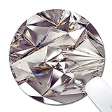 Kusa Diamond Round Mouse Pad, Crystal Diamond Pattern Design Cloth Surface Natural Rubber Mouse Pad, Customized Non-Slip Rubber Gaming Mouse Pad(8x8x0.12 Inch)