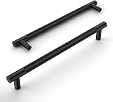 Amerdeco 10 Pack Matte Black Knurled Cabinet Pulls 192mm Hole Center AM003 view 2
