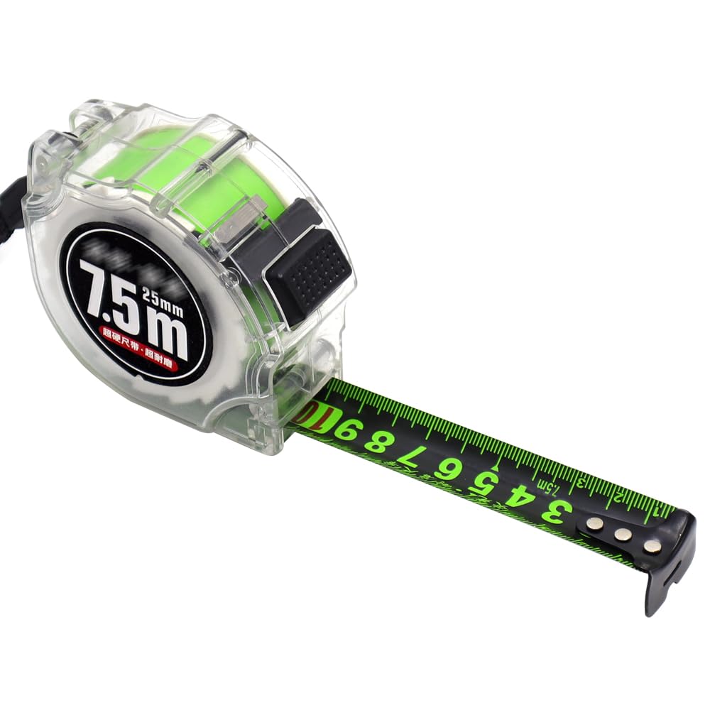 Aoyswuz Tape Measure Carbon Steel 7.5 M Metric Single-Sided Scale Self-Lock Measuring Tape Measure for Measuring (Ruler width 25mm)