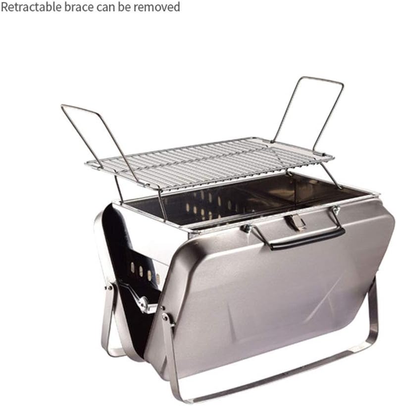 review ZJJ& Barbecue Grill Portable Outdoor BBQ Grill Thick Stainless Steel Charcoal Barbecue Home Picnic Barbecue Tool