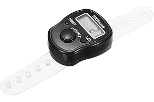 MECCANIXITY Finger Tally Counter 0-99999 5 Digital LED Display for Sports Counting, Black