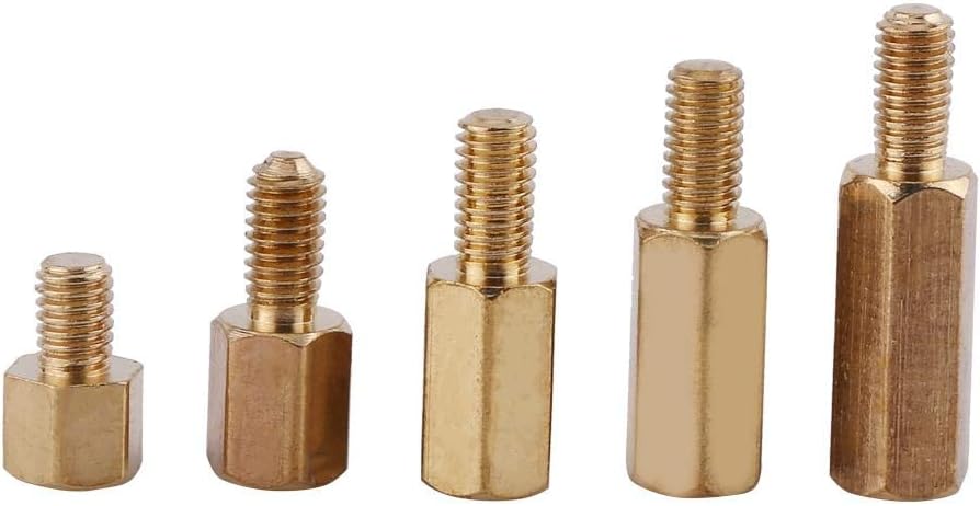 Akozon Standoffs 300pcs M3 Brass Standoffs Hex Male-Female & Female-Female Different Sizes Stand-Off DIY Set for Motherboard - Image 4