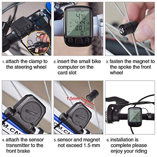 MTENG Luminous Code Table Waterproof Digital LCD Cycle Bicycle Bike Computer Odometer Speedometer Cycling