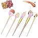 Qivange Unicorn Makeup Brushes, Professional Makeup Brush Set Foundation Powder Eyeshadow Blending with Stylish Handle Colorful Synthetic Bristles(10 PCS, Gold)