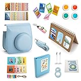 Mini 8 Accessories, 13 in 1 Fujifilm Bundle(Blue Case/Standing Album/strap/Book Album/Colored Filters/Selfie Lens/Wall Hang Frames/Frames/Sticker Borders/Decor Stickers/Alligator Clip Photo Holders)