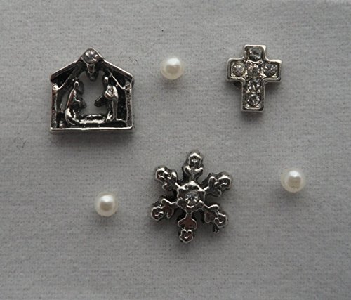 Nativity Cross Star Floating Charm Package