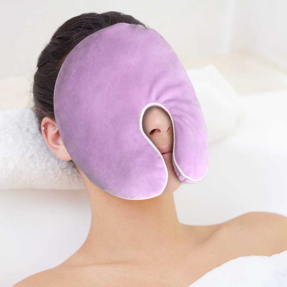 NEWGO Face Heating Mask Microwavable Heating Pad Purple